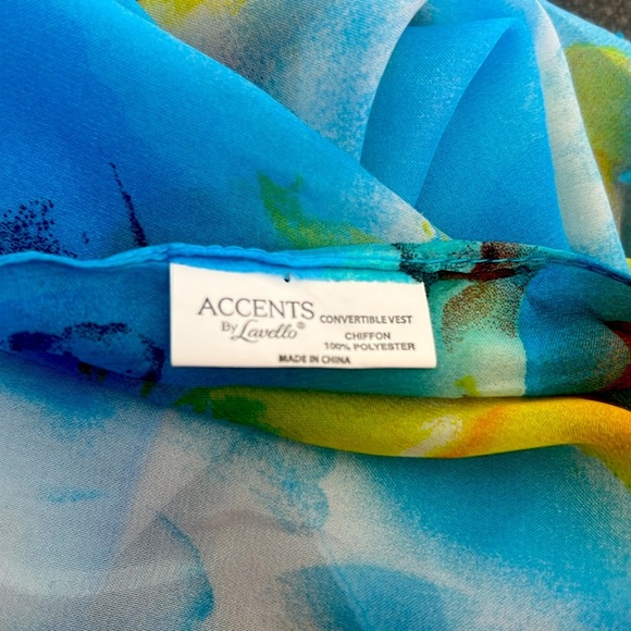 Vibrant Blue Floral Top 🌷Scarf - Picture 5 of 5